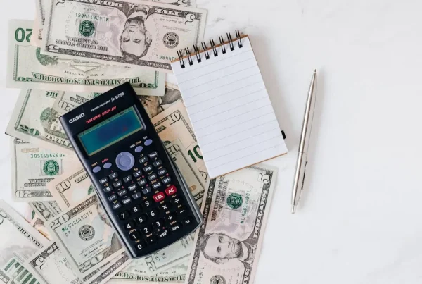 bank notes and calculator