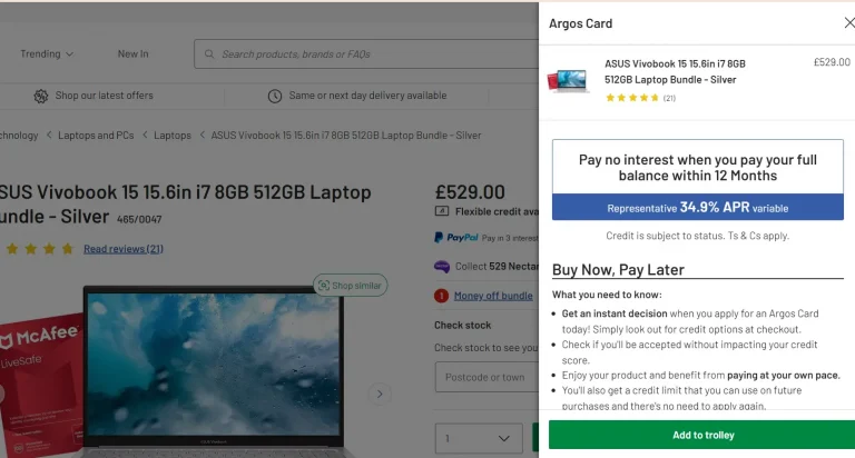 Argos pay now buy later